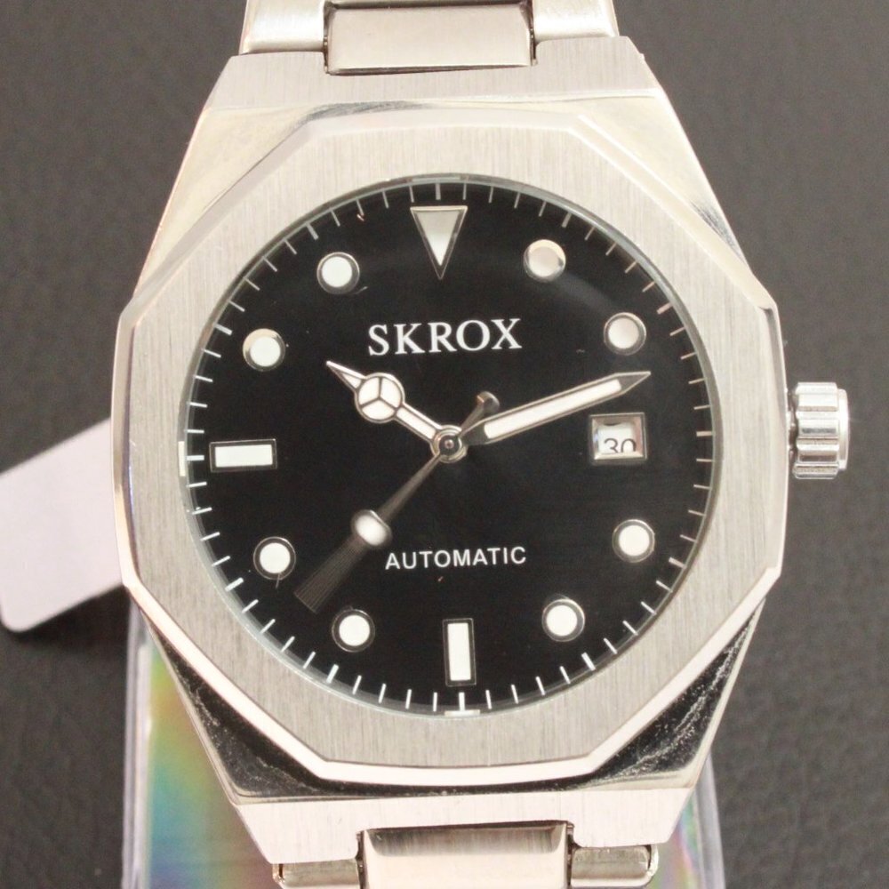 Men's Integrated Bracelet Sports Watch Automatic See Through Case back 41mm - Picture 9 of 12